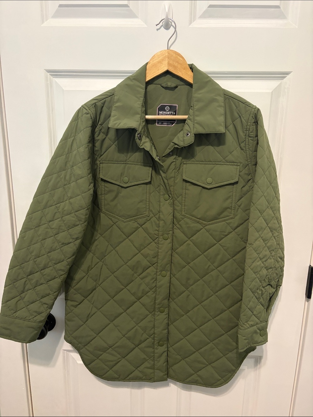Mondetta Olive Green Quilted Utility Jacket Cabincore Gorpcore Fisherman